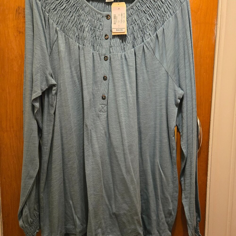 Long sleeve yoke style top (L) NWT